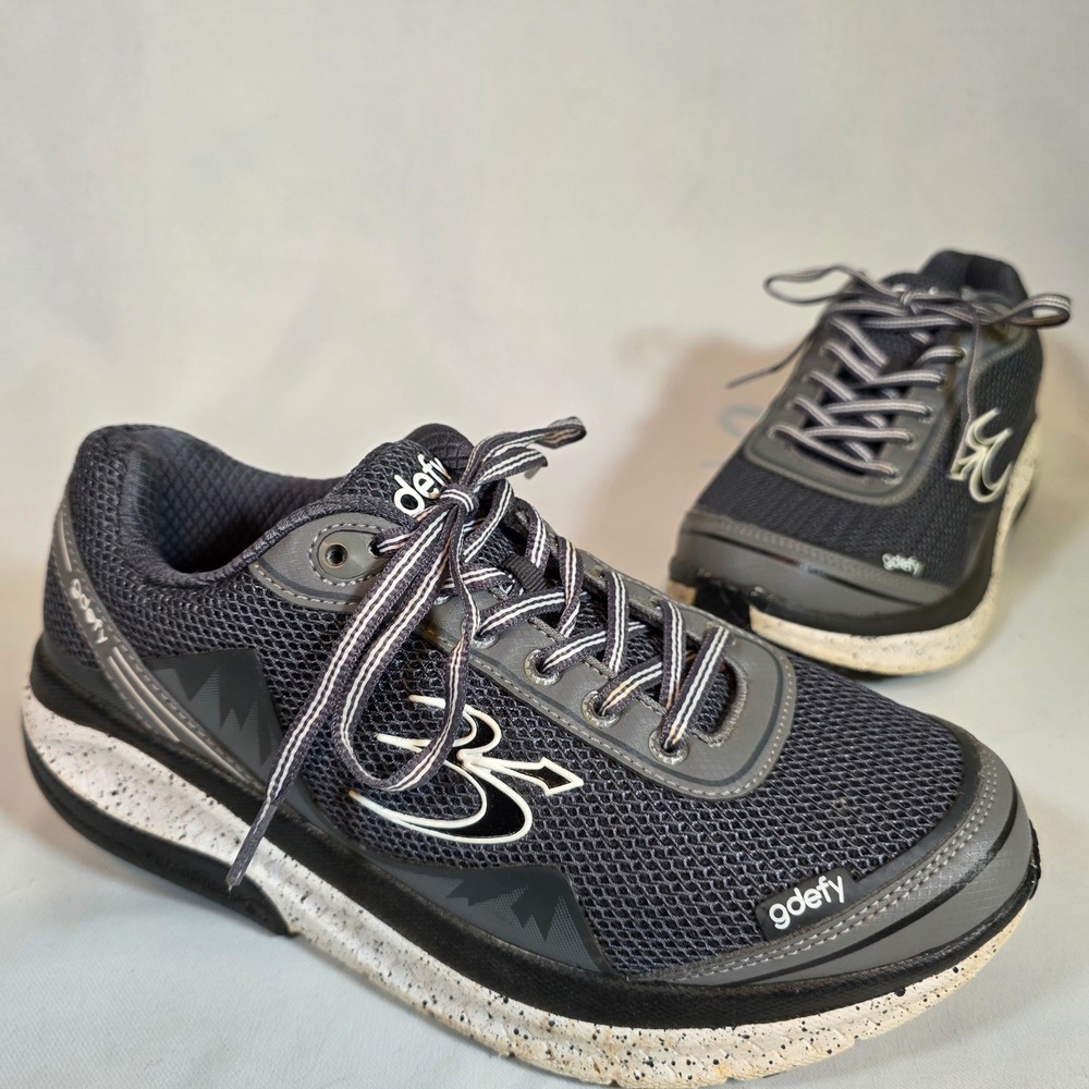 Gravity Defyer G-Defy Mighty Walk Women 9 Grey Black Walking Shoes VersoShock